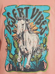 Rock & Roll Denim BG20T08548 Girls Graphic Tank With Tie Apricot graphic close up. If you need any assistance with this item or the purchase of this item please call us at five six one seven four eight eight eight zero one Monday through Saturday 10:00a.m EST to 8:00 p.m EST