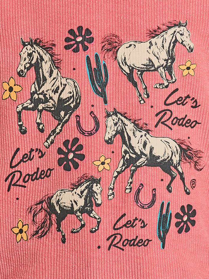 Rock & Roll Denim BG91T08550 Kids Graphic Pullover Coral Rose Mauve front view. If you need any assistance with this item or the purchase of this item please call us at five six one seven four eight eight eight zero one Monday through Saturday 10:00a.m EST to 8:00 p.m EST