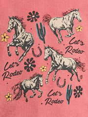 Rock & Roll Denim BG91T08550 Kids Graphic Pullover Coral Rose Mauve close up. If you need any assistance with this item or the purchase of this item please call us at five six one seven four eight eight eight zero one Monday through Saturday 10:00a.m EST to 8:00 p.m EST