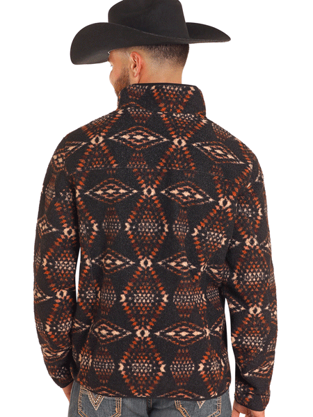 Rock & Roll Denim BM91C04347 Mens Printed Berber Pullover Brown back. If you need any assistance with this item or the purchase of this item please call us at five six one seven four eight eight eight zero one Monday through Saturday 10:00a.m EST to 8:00 p.m EST

