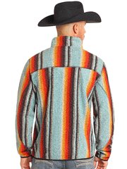 Rock & Roll Denim BM91C04403 Mens Serape Berber Pullover Turquoise back. If you need any assistance with this item or the purchase of this item please call us at five six one seven four eight eight eight zero one Monday through Saturday 10:00a.m EST to 8:00 p.m EST

