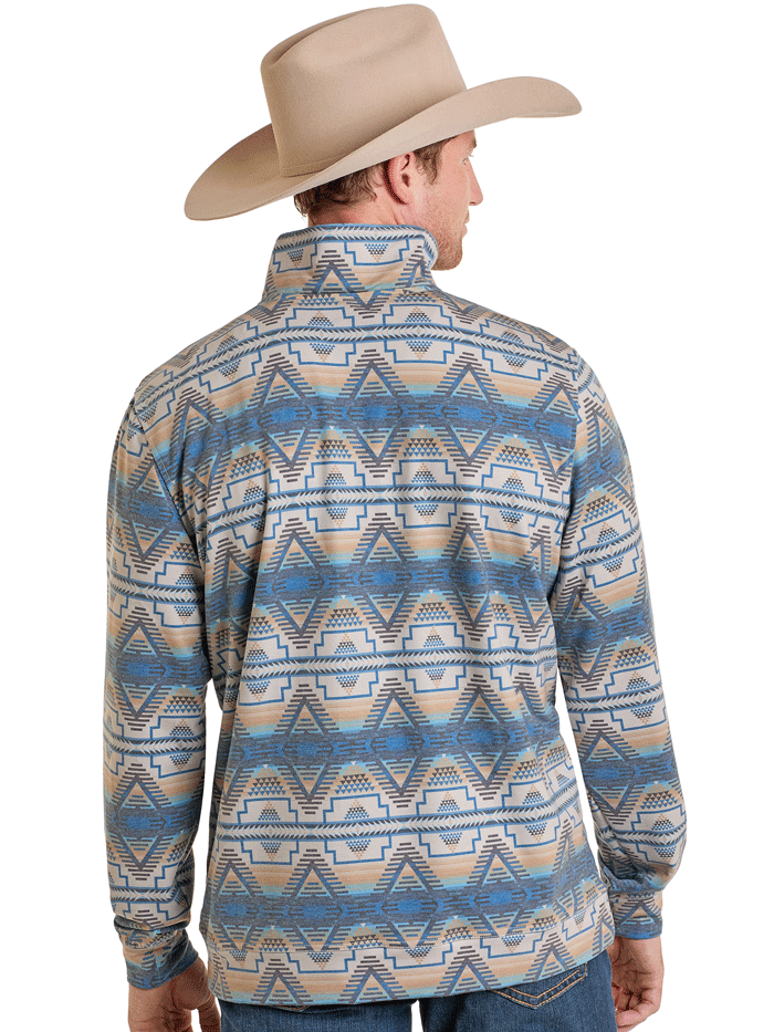 Rock & Roll Denim BM91T07312 Mens Aztec Printed Pullover Tan front view. If you need any assistance with this item or the purchase of this item please call us at five six one seven four eight eight eight zero one Monday through Saturday 10:00a.m EST to 8:00 p.m EST