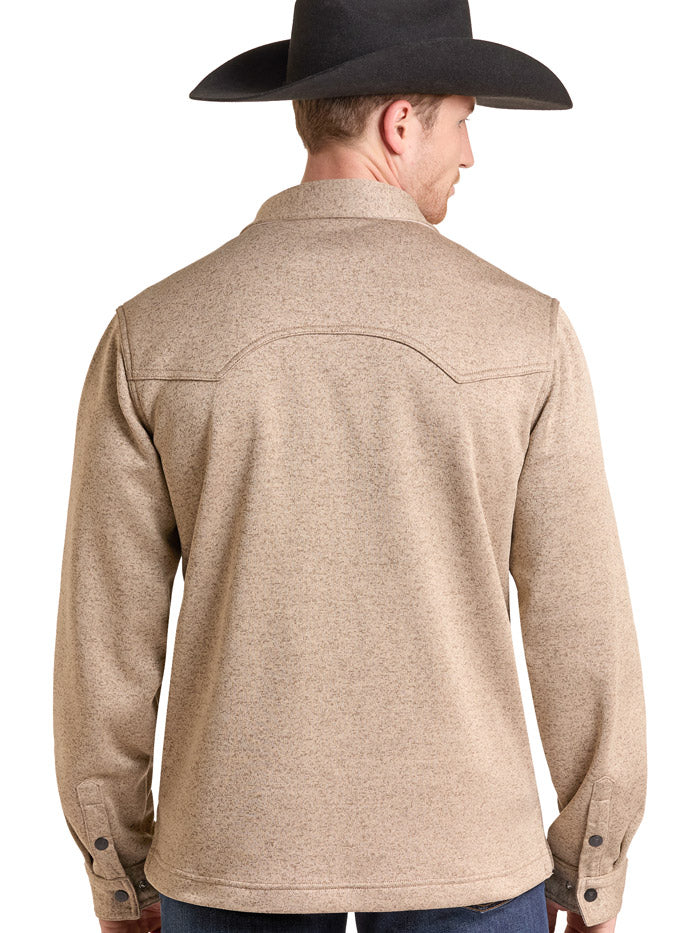 Rock & Roll Denim BM92C09209 Mens Melange Bonded Jacket Tan front view. If you need any assistance with this item or the purchase of this item please call us at five six one seven four eight eight eight zero one Monday through Saturday 10:00a.m EST to 8:00 p.m EST
