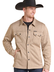 Rock & Roll Denim BM92C09209 Mens Melange Bonded Jacket Tan front view. If you need any assistance with this item or the purchase of this item please call us at five six one seven four eight eight eight zero one Monday through Saturday 10:00a.m EST to 8:00 p.m EST
