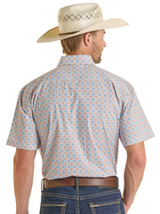 Rock & Roll Denim BMB3S08670 Mens Medallion Print Short Sleeve Shirt Orange back view. If you need any assistance with this item or the purchase of this item please call us at five six one seven four eight eight eight zero one Monday through Saturday 10:00a.m EST to 8:00 p.m EST
