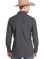 Rock & Roll Denim BMN4S09641 Mens Long Sleeve Tek Dress Shirt Black back view. If you need any assistance with this item or the purchase of this item please call us at five six one seven four eight eight eight zero one Monday through Saturday 10:00a.m EST to 8:00 p.m EST
