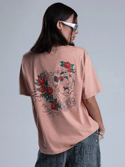 Miss Me BMT0153S-PNK Womens Carmella Tee Pink back view. If you need any assistance with this item or the purchase of this item please call us at five six one seven four eight eight eight zero one Monday through Saturday 10:00a.m EST to 8:00 p.m EST