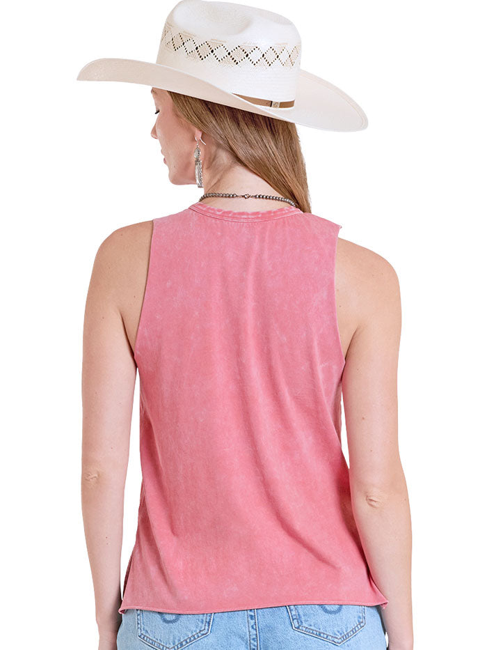 Rock & Roll Denim BW20T08410 Womens Cowgirl Country Graphic Tank Top Pink front view. If you need any assistance with this item or the purchase of this item please call us at five six one seven four eight eight eight zero one Monday through Saturday 10:00a.m EST to 8:00 p.m EST
