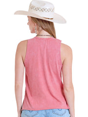 Rock & Roll Denim BW20T08410 Womens Cowgirl Country Graphic Tank Top Pink back view. If you need any assistance with this item or the purchase of this item please call us at five six one seven four eight eight eight zero one Monday through Saturday 10:00a.m EST to 8:00 p.m EST