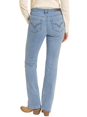 Rock & Roll Denim BW4MD07187 Womens Mid Rise Distressed Bootcut Jean Light Wash back view. If you need any assistance with this item or the purchase of this item please call us at five six one seven four eight eight eight zero one Monday through Saturday 10:00a.m EST to 8:00 p.m EST
