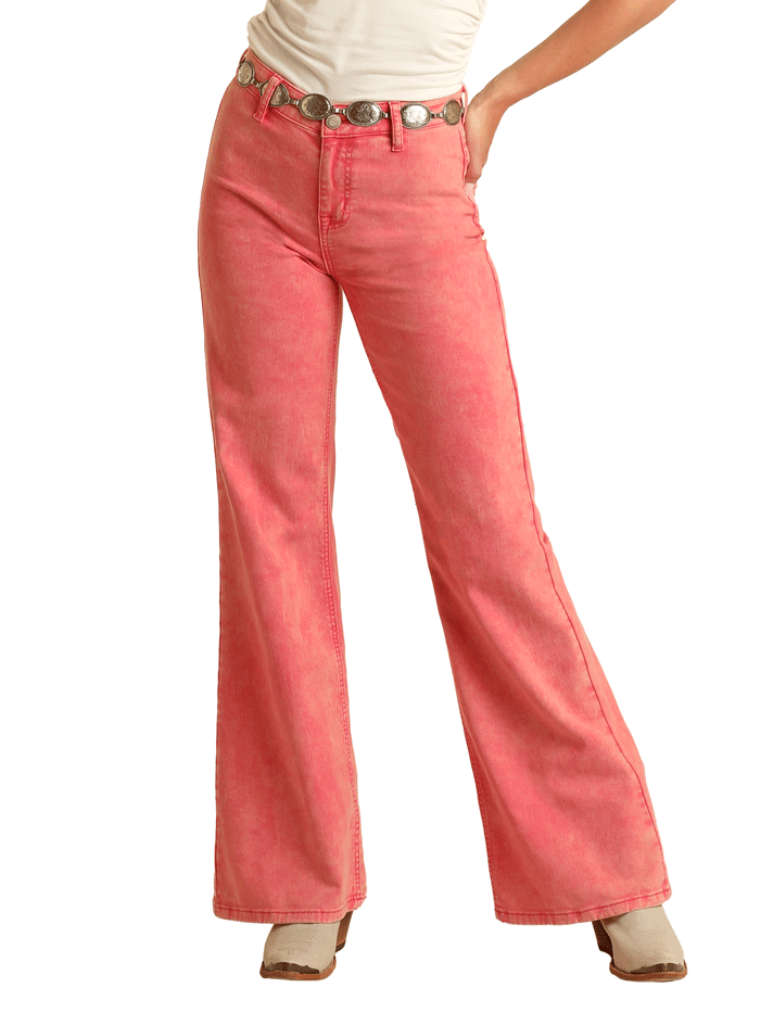 Rock & Roll Denim BW8PD03586 Womens High Rise Distressed Denim