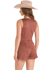 Rock & Roll Denim BWR2J09249 Womens Microsuede Arrow Roper Brass back view. If you need any assistance with this item or the purchase of this item please call us at five six one seven four eight eight eight zero one Monday through Saturday 10:00a.m EST to 8:00 p.m EST