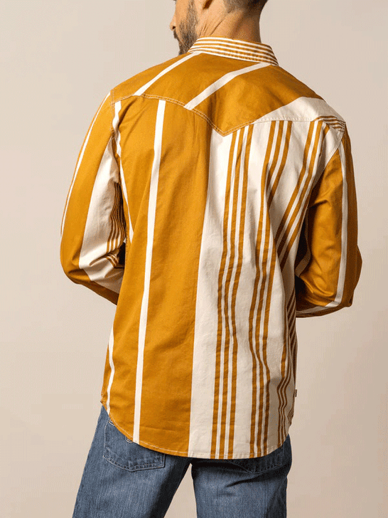 Kimes Ranch BANDIT Mens Long Sleeve Western Shirt WW Brown back view. If you need any assistance with this item or the purchase of this item please call us at five six one seven four eight eight eight zero one Monday through Saturday 10:00a.m EST to 8:00 p.m EST