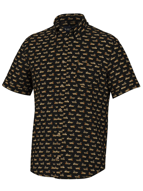 Local Boy Outfitters L500050-DCY Low Country Button Down Shirt Decoys front view. If you need any assistance with this item or the purchase of this item please call us at five six one seven four eight eight eight zero one Monday through Saturday 10:00a.m EST to 8:00 p.m EST