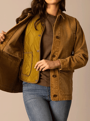 Kimes Ranch BLAKE Womens Field Coat WW Brown vest view. If you need any assistance with this item or the purchase of this item please call us at five six one seven four eight eight eight zero one Monday through Saturday 10:00a.m EST to 8:00 p.m EST