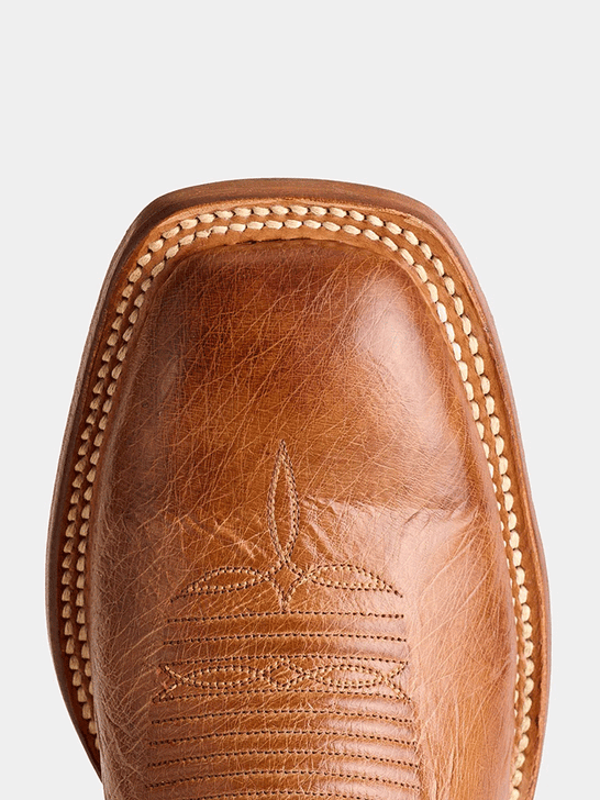 Lucchese CL1028.W8 Mens LANCE Smooth Ostrich Western Boots Barnwood toe view. If you need any assistance with this item or the purchase of this item please call us at five six one seven four eight eight eight zero one Monday through Saturday 10:00a.m EST to 8:00 p.m EST