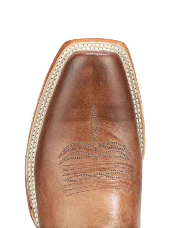 Lucchese CL1566 Mens MARTIN Mad Dog Goat Boots Peanut Brown toe view from above. If you need any assistance with this item or the purchase of this item please call us at five six one seven four eight eight eight zero one Monday through Saturday 10:00a.m EST to 8:00 p.m EST