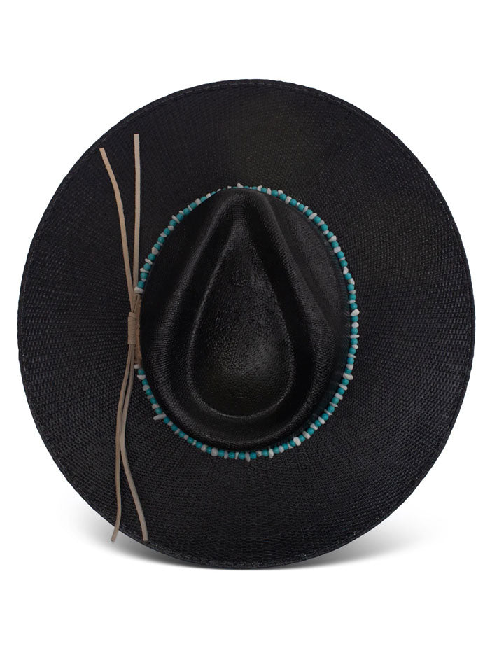 Charlie 1 Horse CSMDNT-343607 MIDNIGHT TOKER Straw Hat Black side / front view. If you need any assistance with this item or the purchase of this item please call us at five six one seven four eight eight eight zero one Monday through Saturday 10:00a.m EST to 8:00 p.m EST