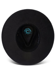 Charlie 1 Horse CSMDNT-343607 MIDNIGHT TOKER Straw Hat Black inside view. If you need any assistance with this item or the purchase of this item please call us at five six one seven four eight eight eight zero one Monday through Saturday 10:00a.m EST to 8:00 p.m EST