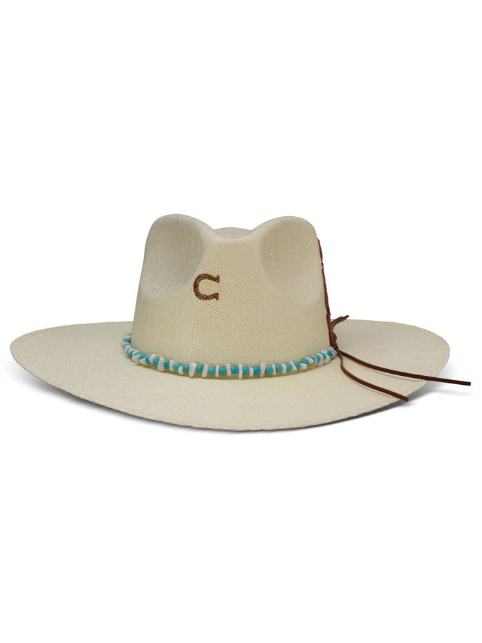 Charlie 1 Horse CSMDNT-343681 MIDNIGHT TOKER Straw Hat side / front view. If you need any assistance with this item or the purchase of this item please call us at five six one seven four eight eight eight zero one Monday through Saturday 10:00a.m EST to 8:00 p.m EST