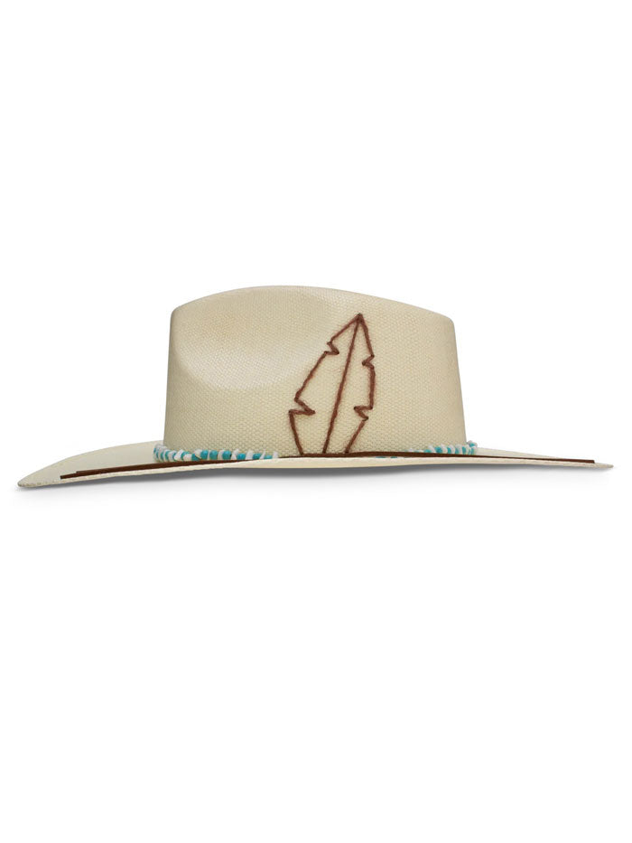 Charlie 1 Horse CSMDNT-343681 MIDNIGHT TOKER Straw Hat side / front view. If you need any assistance with this item or the purchase of this item please call us at five six one seven four eight eight eight zero one Monday through Saturday 10:00a.m EST to 8:00 p.m EST