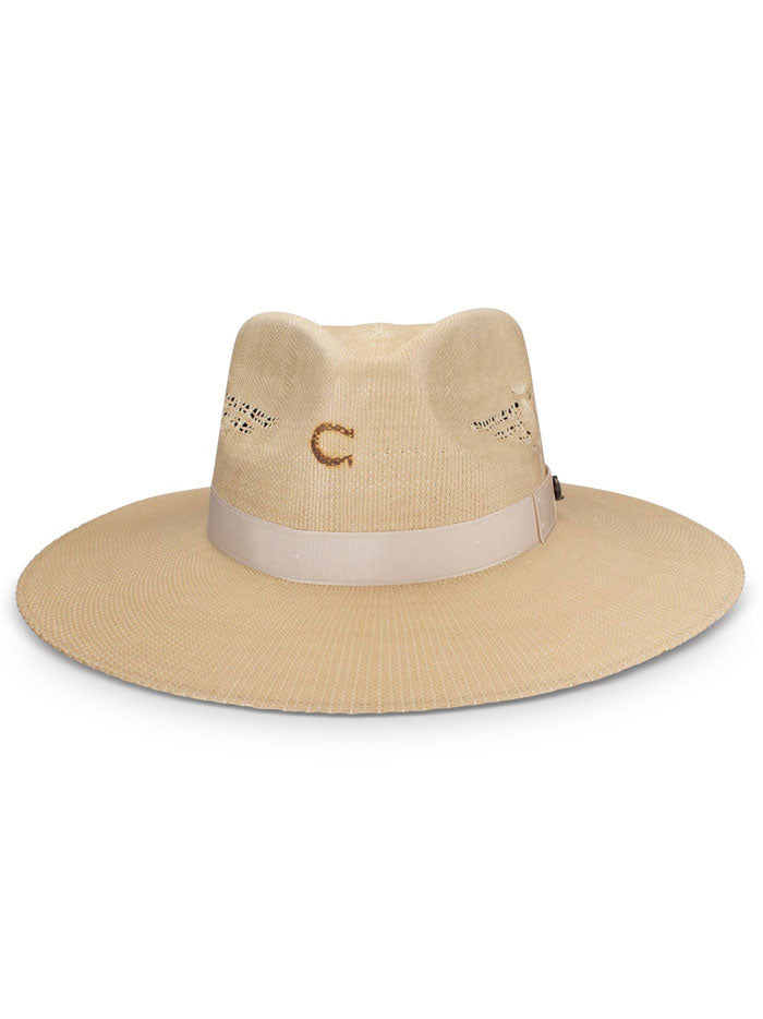 Charlie 1 Horse CSMXSH-343696S0 MEXICO SHORE Straw Hat Natural Tan side / front view. If you need any assistance with this item or the purchase of this item please call us at five six one seven four eight eight eight zero one Monday through Saturday 10:00a.m EST to 8:00 p.m EST