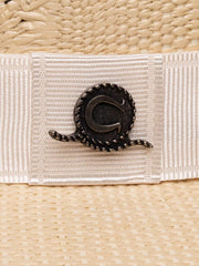 Charlie 1 Horse CSMXSH-343696S0 MEXICO SHORE Straw Hat Natural Tan close up. If you need any assistance with this item or the purchase of this item please call us at five six one seven four eight eight eight zero one Monday through Saturday 10:00a.m EST to 8:00 p.m EST