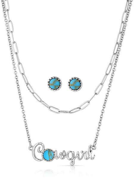 Montana Silversmiths CSTJS5995 Womens Cowgirls Essentials Jewelry Set Silver front view. If you need any assistance with this item or the purchase of this item please call us at five six one seven four eight eight eight zero one Monday through Saturday 10:00a.m EST to 8:00 p.m EST