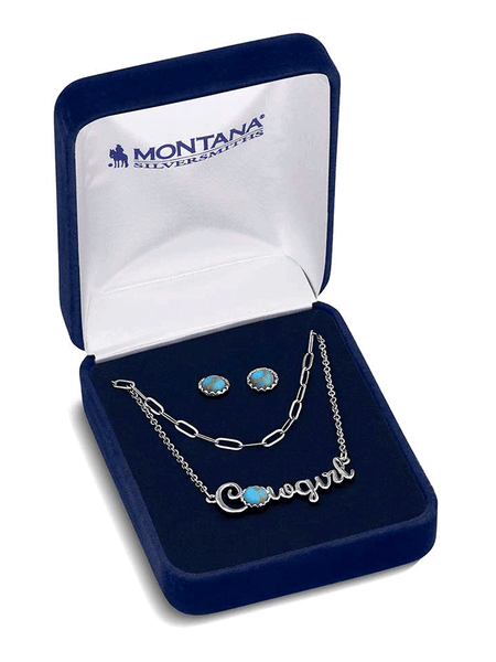 Montana Silversmiths CSTJS5995 Womens Cowgirls Essentials Jewelry Set Silver in box. If you need any assistance with this item or the purchase of this item please call us at five six one seven four eight eight eight zero one Monday through Saturday 10:00a.m EST to 8:00 p.m EST