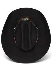 Charlie 1 Horse CWCNWF-724207 Womens COUNTRY WITH A FLARE Felt Hat Black view from above. If you need any assistance with this item or the purchase of this item please call us at five six one seven four eight eight eight zero one Monday through Saturday 10:00a.m EST to 8:00 p.m EST