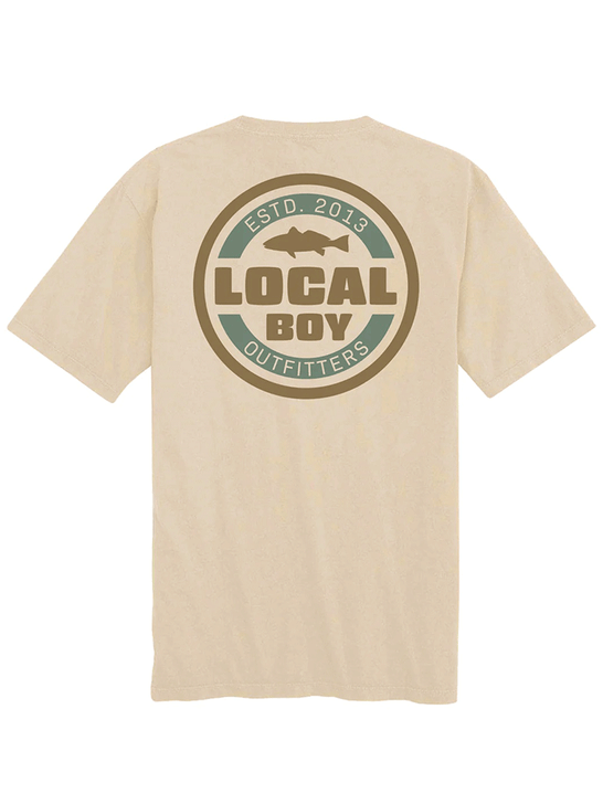 Local Boy Outfitters L1000630-LAT Mens Classic Red Short Sleeve Tee Latte back view. If you need any assistance with this item or the purchase of this item please call us at five six one seven four eight eight eight zero one Monday through Saturday 10:00a.m EST to 8:00 p.m EST