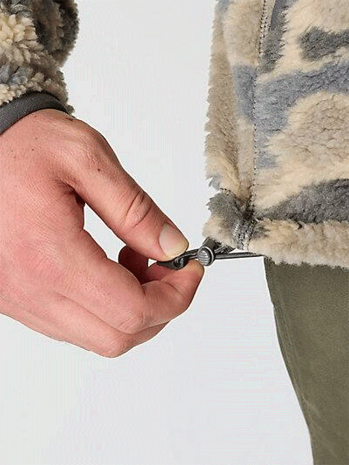 Carhartt 106443-GM5 Mens Loose Fit Fleece Pullover 2 Warmer Rating Khaki Vintage Camo front view. If you need any assistance with this item or the purchase of this item please call us at five six one seven four eight eight eight zero one Monday through Saturday 10:00a.m EST to 8:00 p.m EST