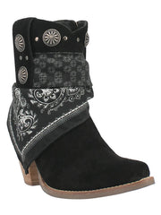 Dingo DI184-BK Womens Bandida Leather Boot Black side / front view. If you need any assistance with this item or the purchase of this item please call us at five six one seven four eight eight eight zero one Monday through Saturday 10:00a.m EST to 8:00 p.m EST