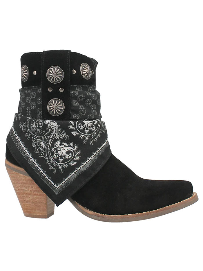 Dingo DI184-BK Womens Bandida Leather Boot Black side / front view. If you need any assistance with this item or the purchase of this item please call us at five six one seven four eight eight eight zero one Monday through Saturday 10:00a.m EST to 8:00 p.m EST
