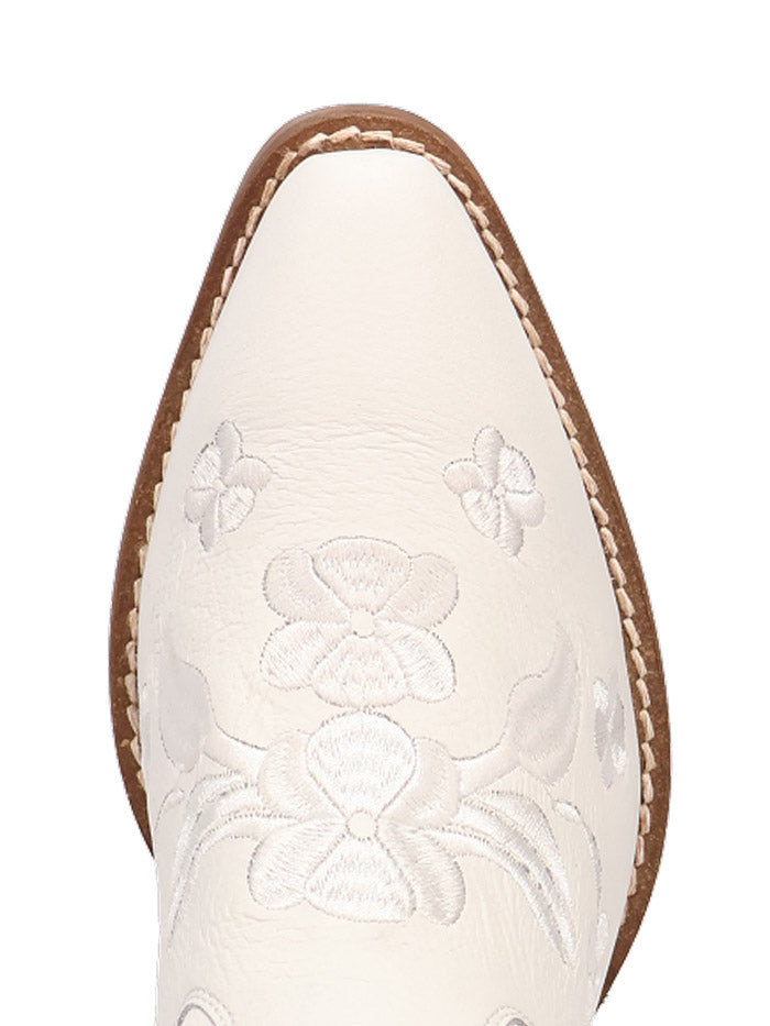 Dingo DI2182-WH Womens Love Bug Leather Boot White front and side view. If you need any assistance with this item or the purchase of this item please call us at five six one seven four eight eight eight zero one Monday through Saturday 10:00a.m EST to 8:00 p.m EST
