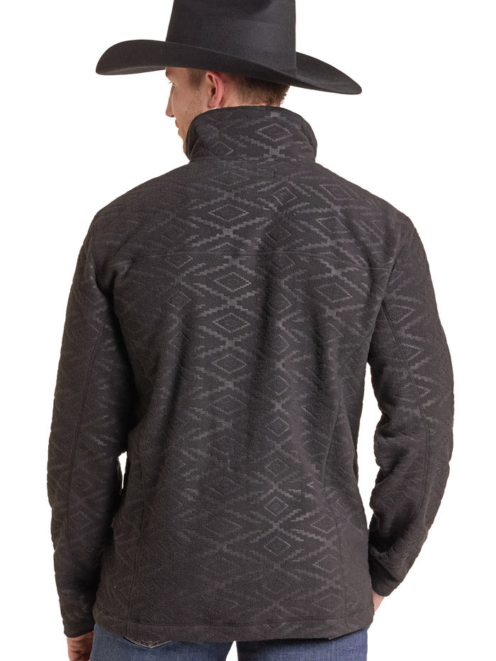 Panhandle DM91C09252 Mens Embossed Fleece Pullover Black