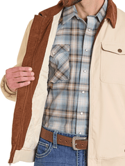 Panhandle Slim DM92C06168 Mens Bomber Washed Canvas Jacket Natural inside view. If you need any assistance with this item or the purchase of this item please call us at five six one seven four eight eight eight zero one Monday through Saturday 10:00a.m EST to 8:00 p.m EST