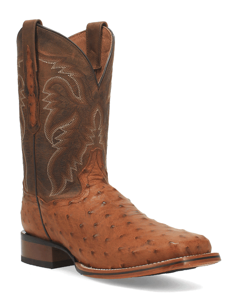 Dan Post DP4874 Mens ALAMOSA Ostrich Leather Square Toe Boot Bay Apache front and side view. If you need any assistance with this item or the purchase of this item please call us at five six one seven four eight eight eight zero one Monday through Saturday 10:00a.m EST to 8:00 p.m EST