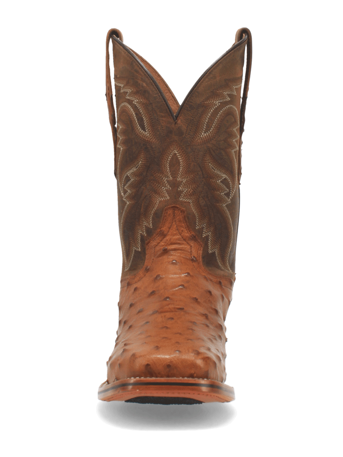 Dan Post DP4874 Mens ALAMOSA Ostrich Leather Square Toe Boot Bay Apache front and side view. If you need any assistance with this item or the purchase of this item please call us at five six one seven four eight eight eight zero one Monday through Saturday 10:00a.m EST to 8:00 p.m EST