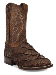 Dan Post DP5011 Mens RAYMOND Pirarucu Square Toe Boot Brown front and side view. If you need any assistance with this item or the purchase of this item please call us at five six one seven four eight eight eight zero one Monday through Saturday 10:00a.m EST to 8:00 p.m EST