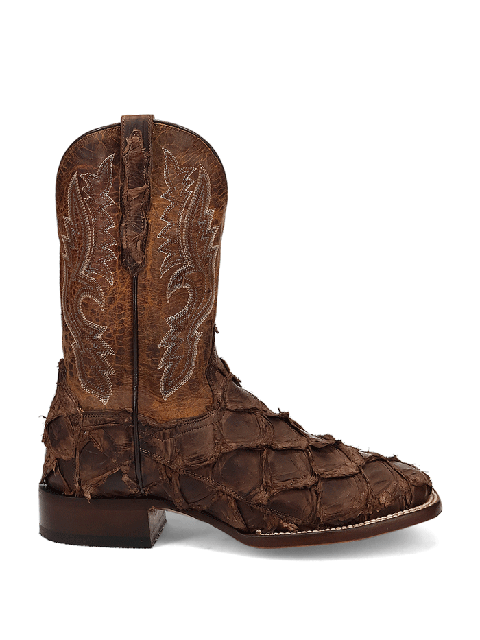 Dan Post DP5011 Mens RAYMOND Pirarucu Square Toe Boot Brown front and side view. If you need any assistance with this item or the purchase of this item please call us at five six one seven four eight eight eight zero one Monday through Saturday 10:00a.m EST to 8:00 p.m EST