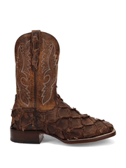 Dan Post DP5011 Mens RAYMOND Pirarucu Square Toe Boot Brown side view. If you need any assistance with this item or the purchase of this item please call us at five six one seven four eight eight eight zero one Monday through Saturday 10:00a.m EST to 8:00 p.m EST