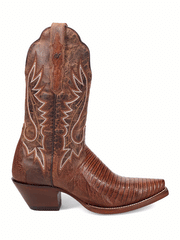 Dan Post DP5102 Womens CELINE Lizard Western Boots Chocolate side view. If you need any assistance with this item or the purchase of this item please call us at five six one seven four eight eight eight zero one Monday through Saturday 10:00a.m EST to 8:00 p.m EST