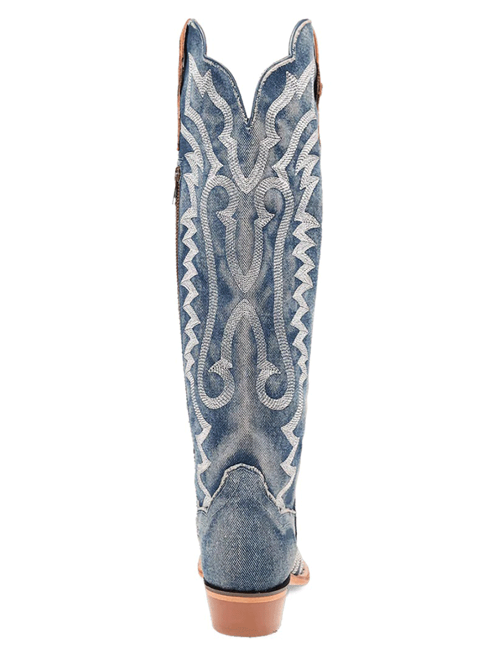 Dan Post DP5108 Womens DENIM DARLIN Snip Toe Boot Denim side / front view. If you need any assistance with this item or the purchase of this item please call us at five six one seven four eight eight eight zero one Monday through Saturday 10:00a.m EST to 8:00 p.m EST
