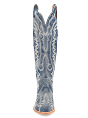 Dan Post DP5108 Womens DENIM DARLIN Snip Toe Boot Denim front view. If you need any assistance with this item or the purchase of this item please call us at five six one seven four eight eight eight zero one Monday through Saturday 10:00a.m EST to 8:00 p.m EST