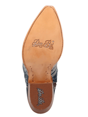 Dan Post DP5108 Womens DENIM DARLIN Snip Toe Boot Denim sole view. If you need any assistance with this item or the purchase of this item please call us at five six one seven four eight eight eight zero one Monday through Saturday 10:00a.m EST to 8:00 p.m EST