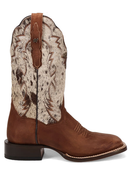 Dan Post DP5252 Womens CLARABELLE Hair On Leather Boot Brown side view. If you need any assistance with this item or the purchase of this item please call us at five six one seven four eight eight eight zero one Monday through Saturday 10:00a.m EST to 8:00 p.m EST