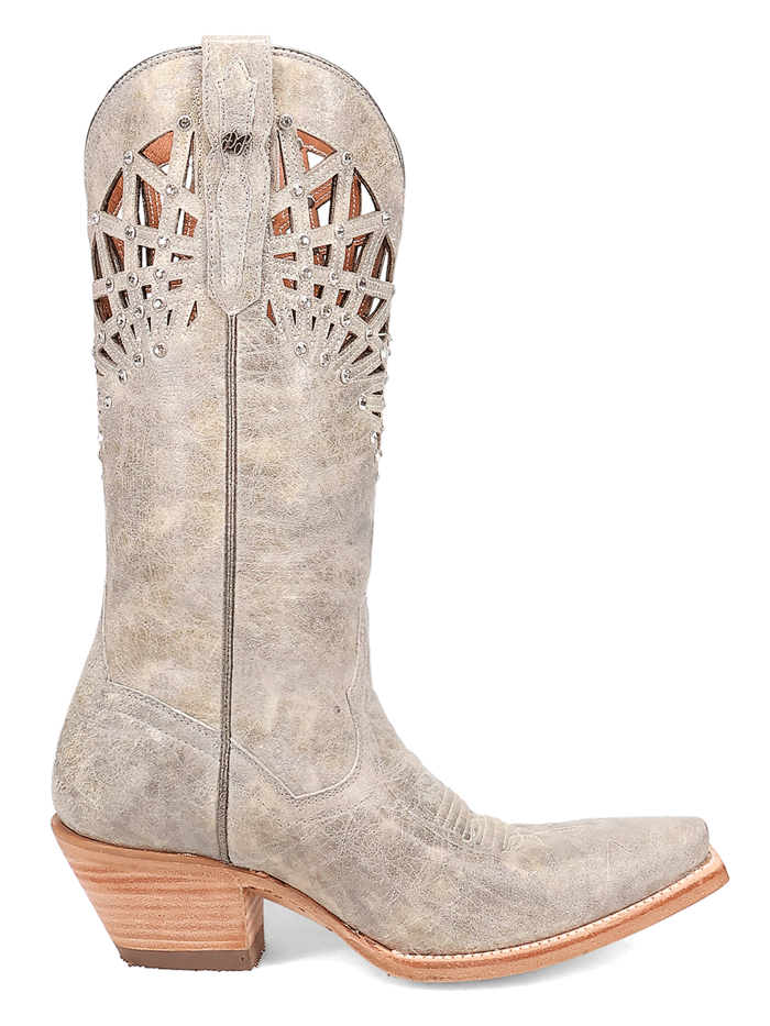 Dan Post DP7017 Womens MILEY Leather Boot Silver Grey front and side view. If you need any assistance with this item or the purchase of this item please call us at five six one seven four eight eight eight zero one Monday through Saturday 10:00a.m EST to 8:00 p.m EST