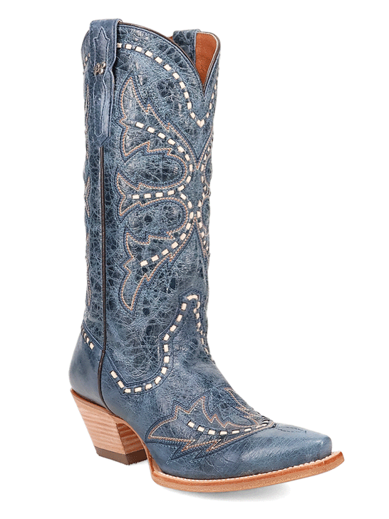 Dan Post DP7019 Womens MESA Snip Toe Leather Boot Blue front and side view. If you need any assistance with this item or the purchase of this item please call us at five six one seven four eight eight eight zero one Monday through Saturday 10:00a.m EST to 8:00 p.m EST