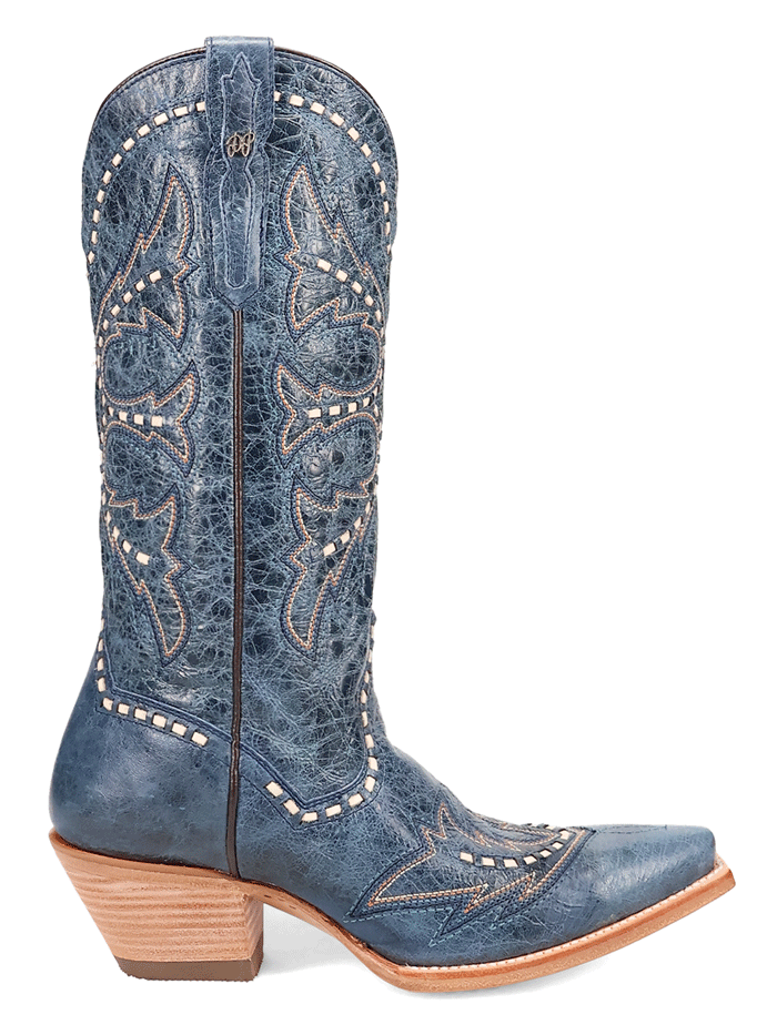 Dan Post DP7019 Womens MESA Snip Toe Leather Boot Blue front and side view. If you need any assistance with this item or the purchase of this item please call us at five six one seven four eight eight eight zero one Monday through Saturday 10:00a.m EST to 8:00 p.m EST